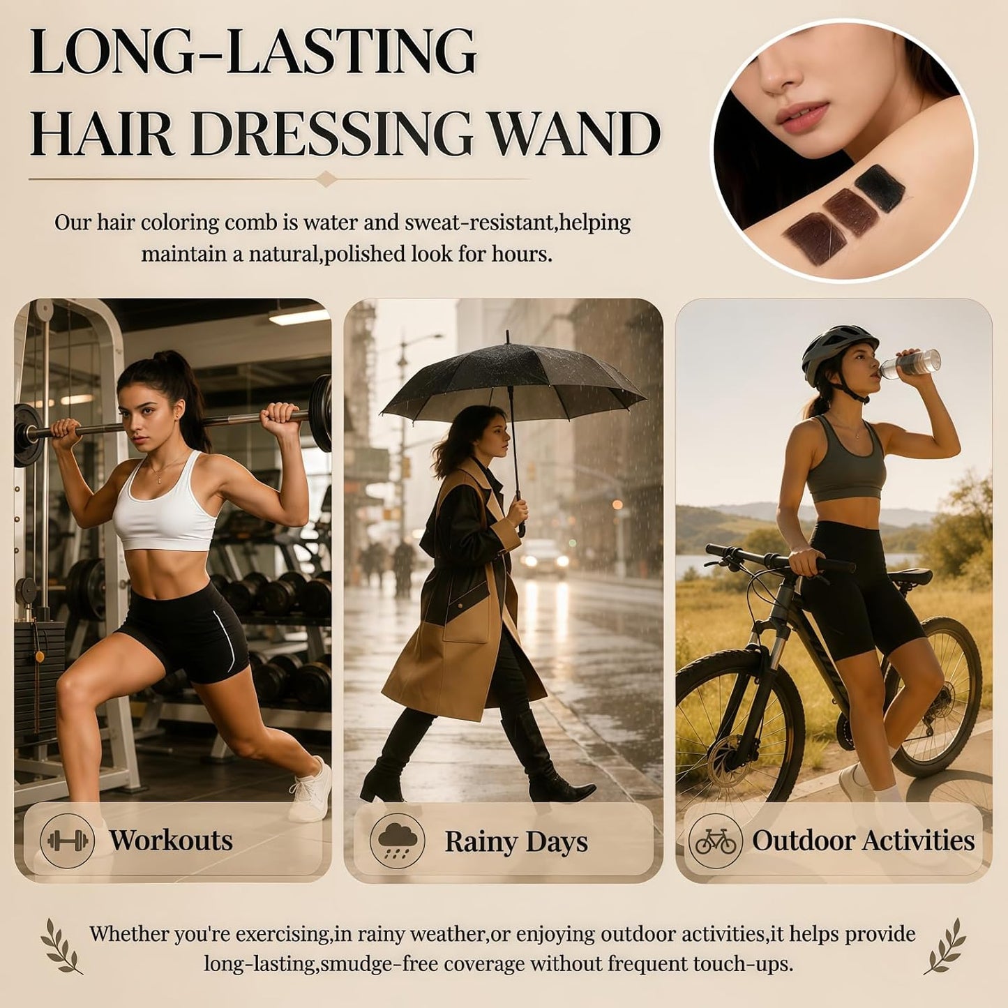 2-in-1 Hair Dye Comb Stick - Instant Grey Hair Concealer, Waterproof & Fast Root Retouching | 2-Pack Black