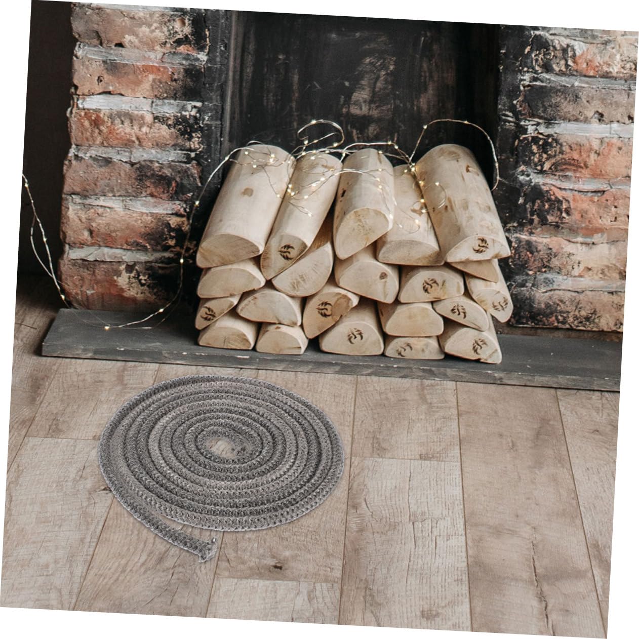 POPETPOP Wood Stove Gasket 98"x0.4" Graphite-Impregnated Fiberglass Rope Seal Kit – High-Temp Door Seal for Woodstoves & Fireplaces, Grey