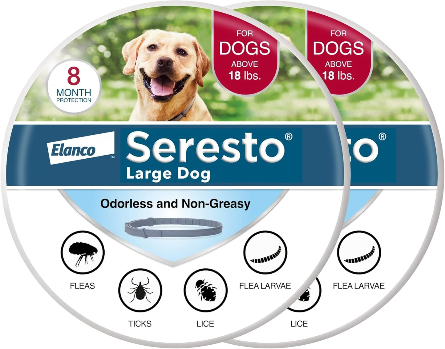 Seresto Flea & Tick Collar for Dogs Over 18 lbs - Vet-Recommended | 8-Month Treatment & Prevention