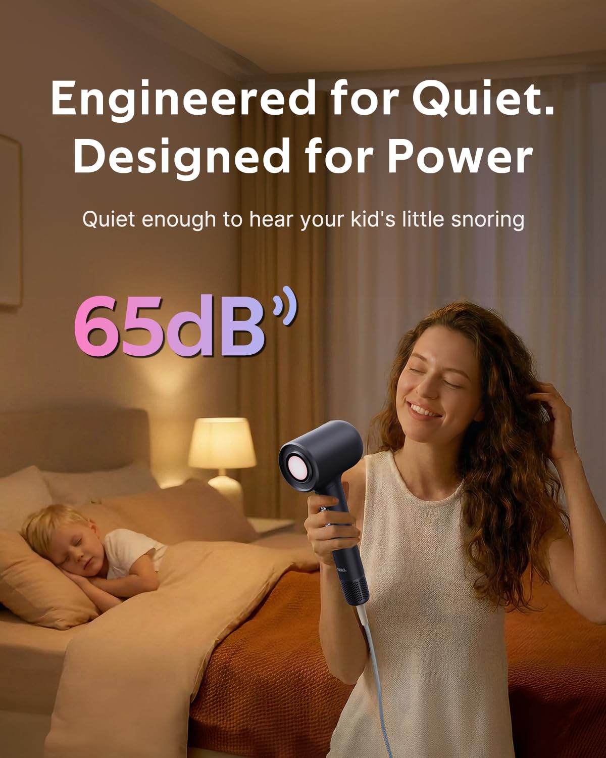 Mera Bio-Ionic Hair Dryer for Women, 1400W Professional Fast Drying Blow Dryer with Diffuser & Concentrator, Anti-Frizz Negative & Positive Ion Tech, 3 Temp 2 Speed for Home Travel & Salon Styling