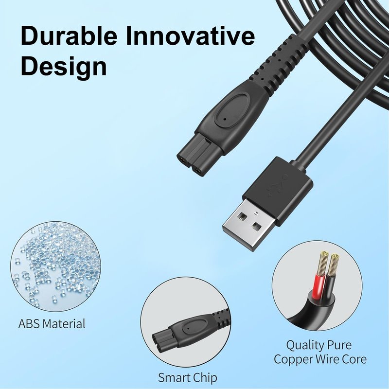 BIYTC 5V Charger Compatible with Philips Norelco qp2724 mg5910 mg9525 mg7910 MG9510 MG9520 PQ888 PQ889, One Blade Power Cord for Philips Norelco Shaver 2400 3600 USB Charging Cable