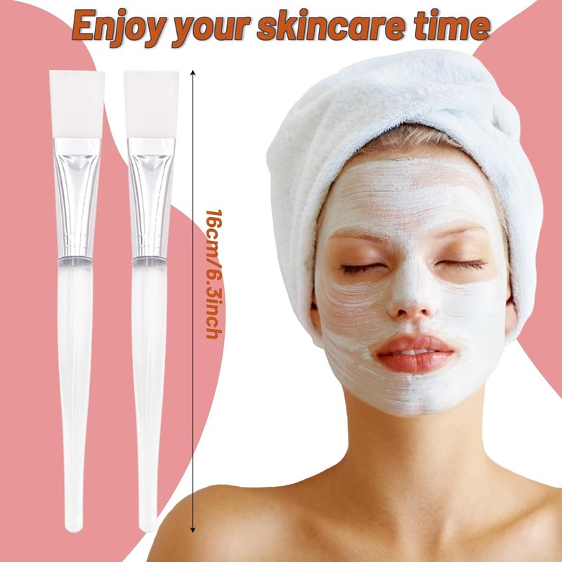 Facial Mask Brushes - 20 Soft Applicators for Makeup & Skincare | Ideal for Mud & Cream Applications (White)
