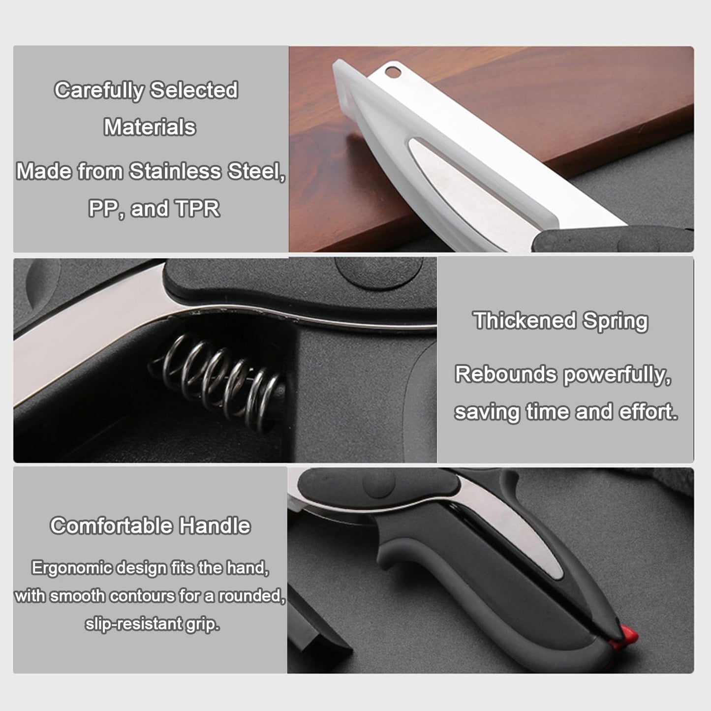 2-in-1 Kitchen Scissors with Cutting Board and Knife Design, Multifunctional Food Shears with Stainless Steel Blades and Safety Lock, Ideal for Chopping, Slicing, and Meal Prep Black
