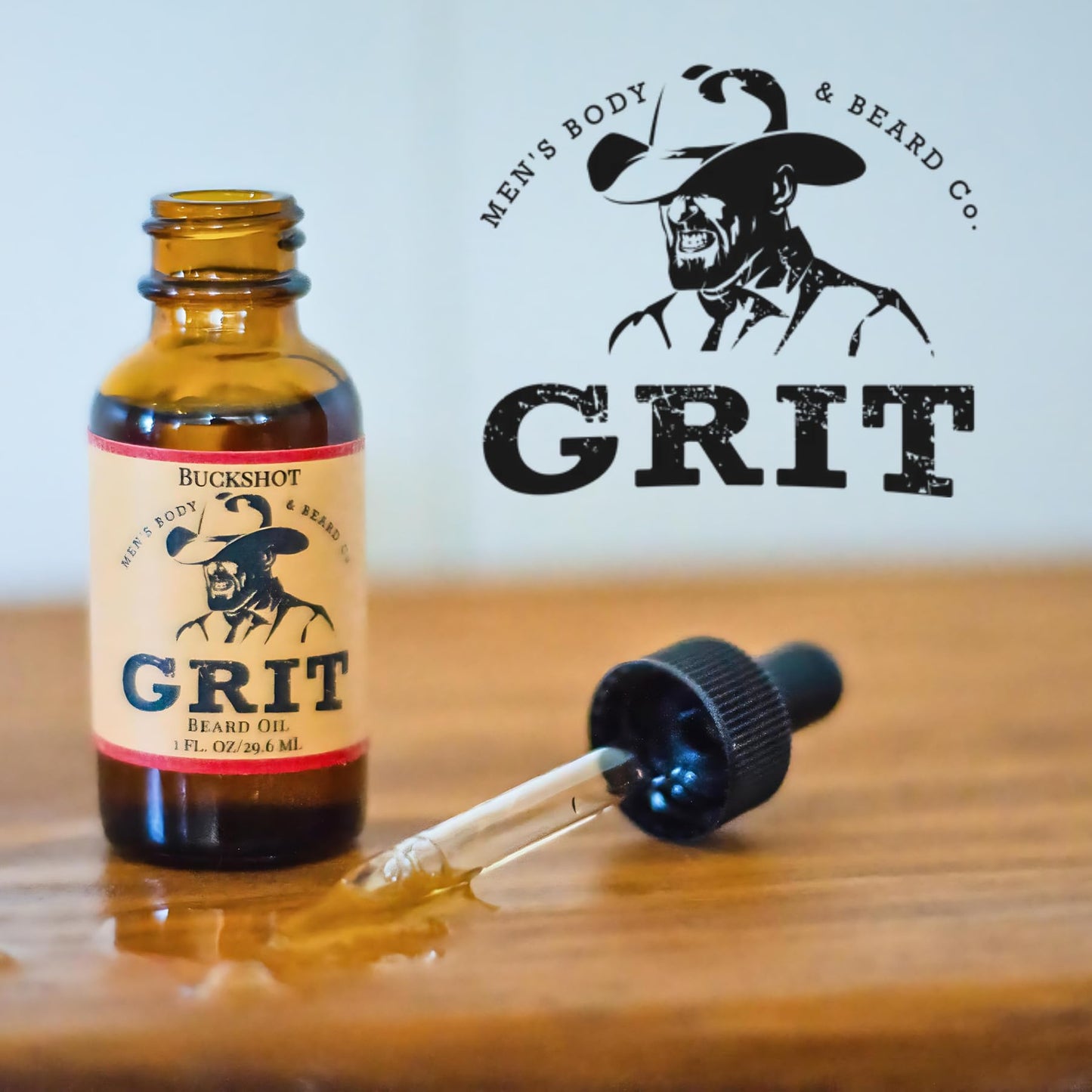 GRIT Outlaw Premium Beard Oil (1 Fl oz) | Coconut Oil, Vitamin E | Beard Oil for Grooming | Hydrating Conditioning Oils | Softens Brittle & Dry Facial Hair |