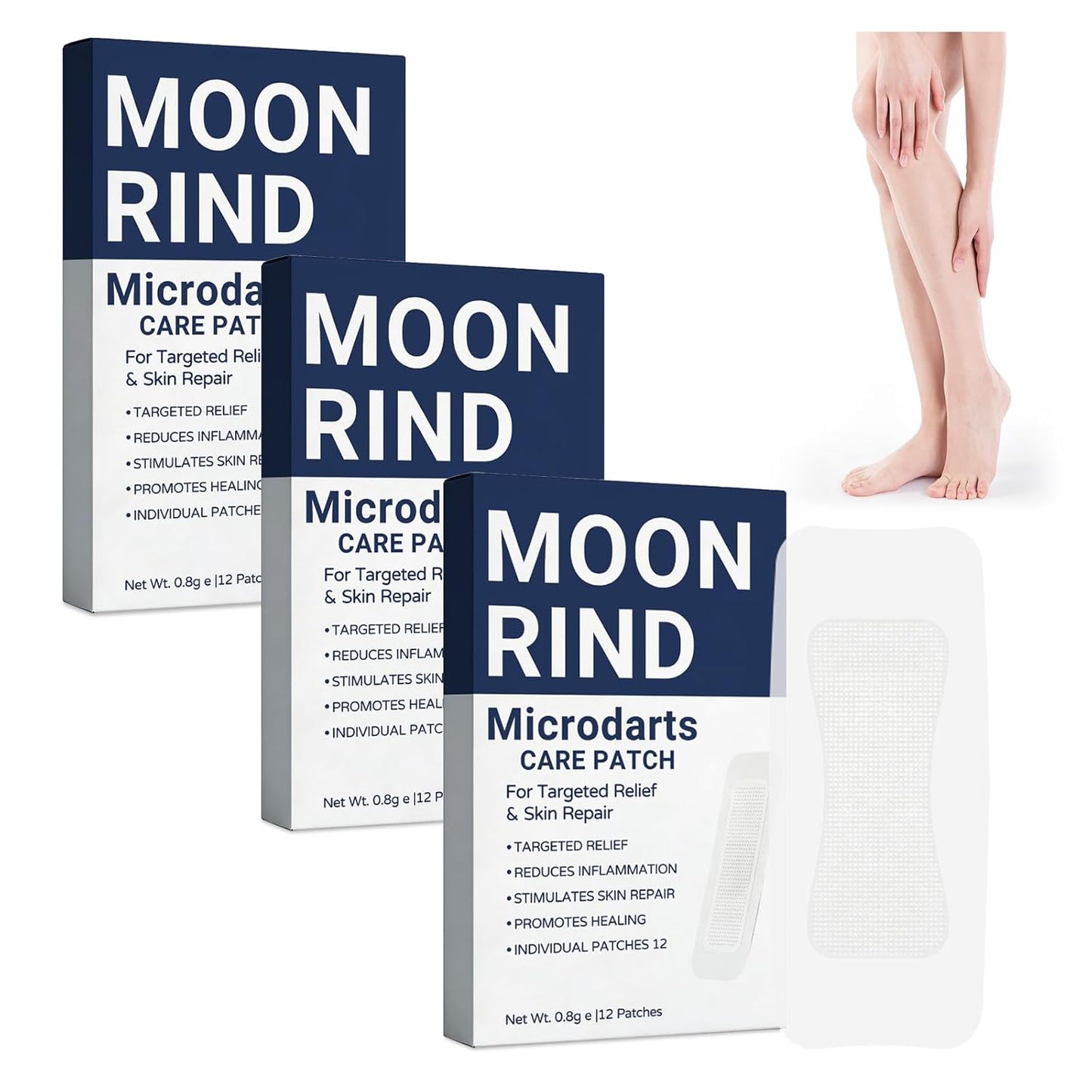 Moonrind Microdarts Care Patch - Relieve Leg Discomfort & Moisturize Skin | 2PCS, Deep Treatment for Fatigue