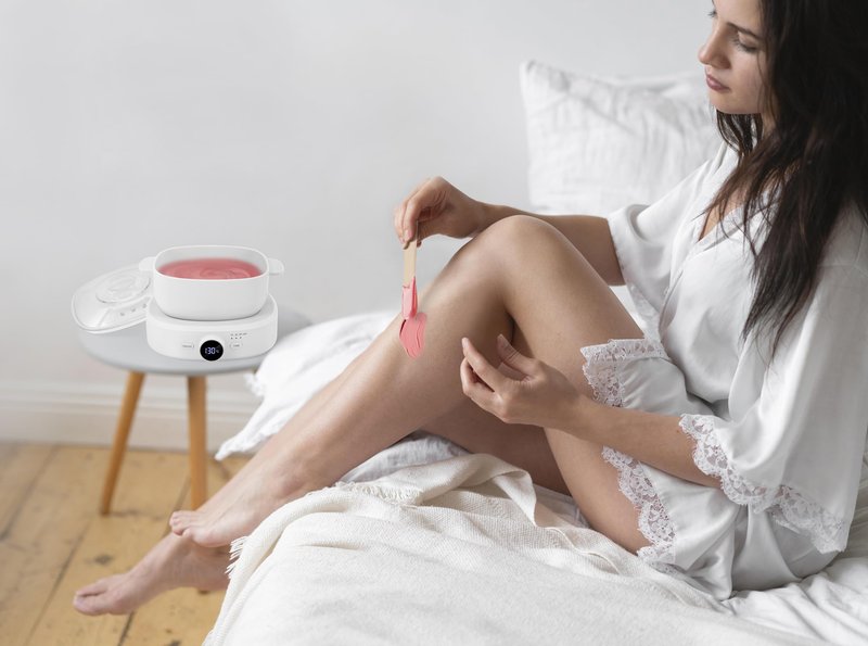 Wax Warmer for Hair Removal, Adjustable Temperature, Digital Display Professional Hot Wax Warmer Pot with Silicone Bowl, Timer setting,white