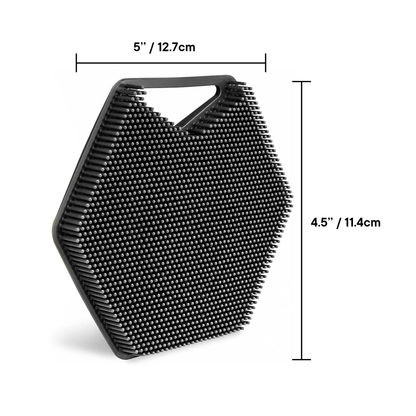 TOOLETRIES Premium Silicone Body Scrubber 2.0, Hygienic Loofah Alternative, Exfoliating Shower Scrubber for Sensitive Skin, Quick Drying & Long-Lasting Bathroom Essentials for Men & Women - Charcoal