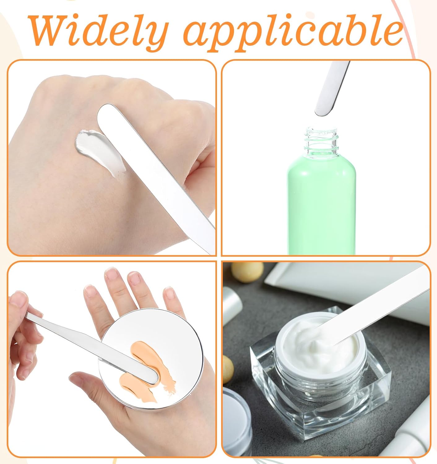 Stainless Steel Foundation Spatula Set - 3 Pcs Makeup Mixing Tool for Even Application | Easy to Clean