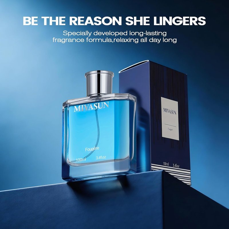 MivaSun Luxury Cologne for Men - Long Lasting Woody Aromatic Fragrance | 100ml Eau de Parfum with Lemon, Cedarwood & Patchouli