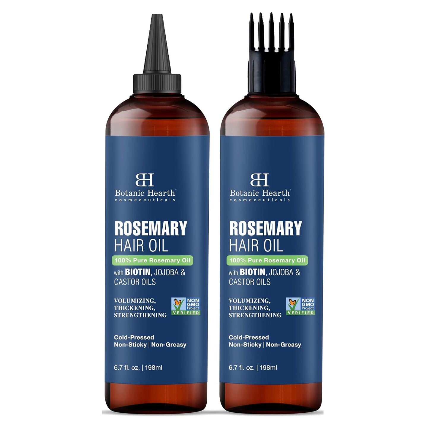Rosemary Oil for Hair Growth - 100% Pure Biotin Infused Treatment | Nourishing & Volumizing | 2 fl oz, Blue
