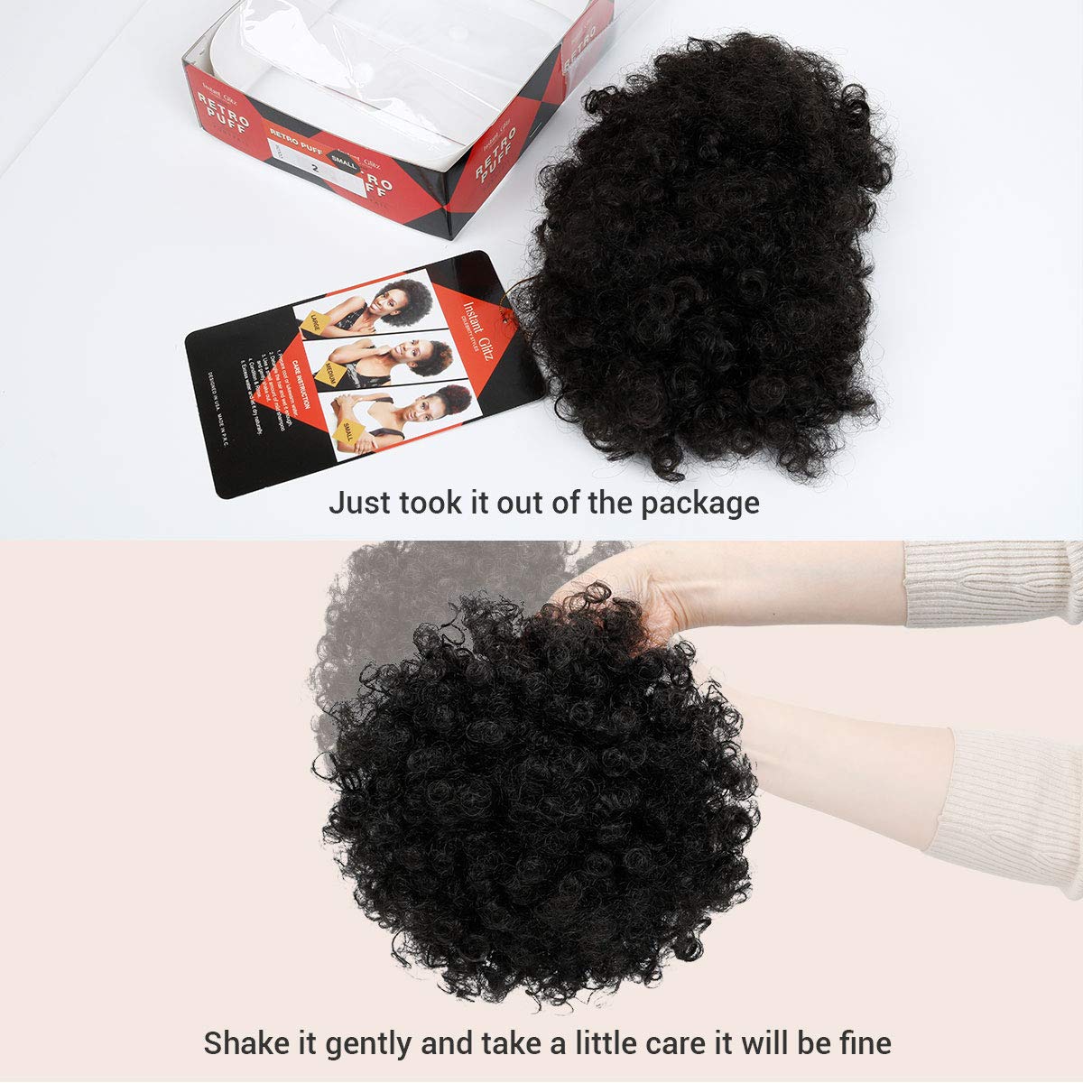 Afro Puff Drawstring Ponytail - Retro Kinky Curly Wig for Black Women | Large, Dark Brown Synthetic Hair Extension
