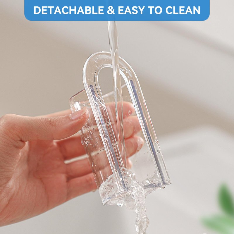 MOPMS Electric Toothbrush Holders, Wall Mounted Tooth Brushing Holder for Bathroom, Self Adhesive Electric Toothbrush Organizer Space Saver (2Pcs Clear)