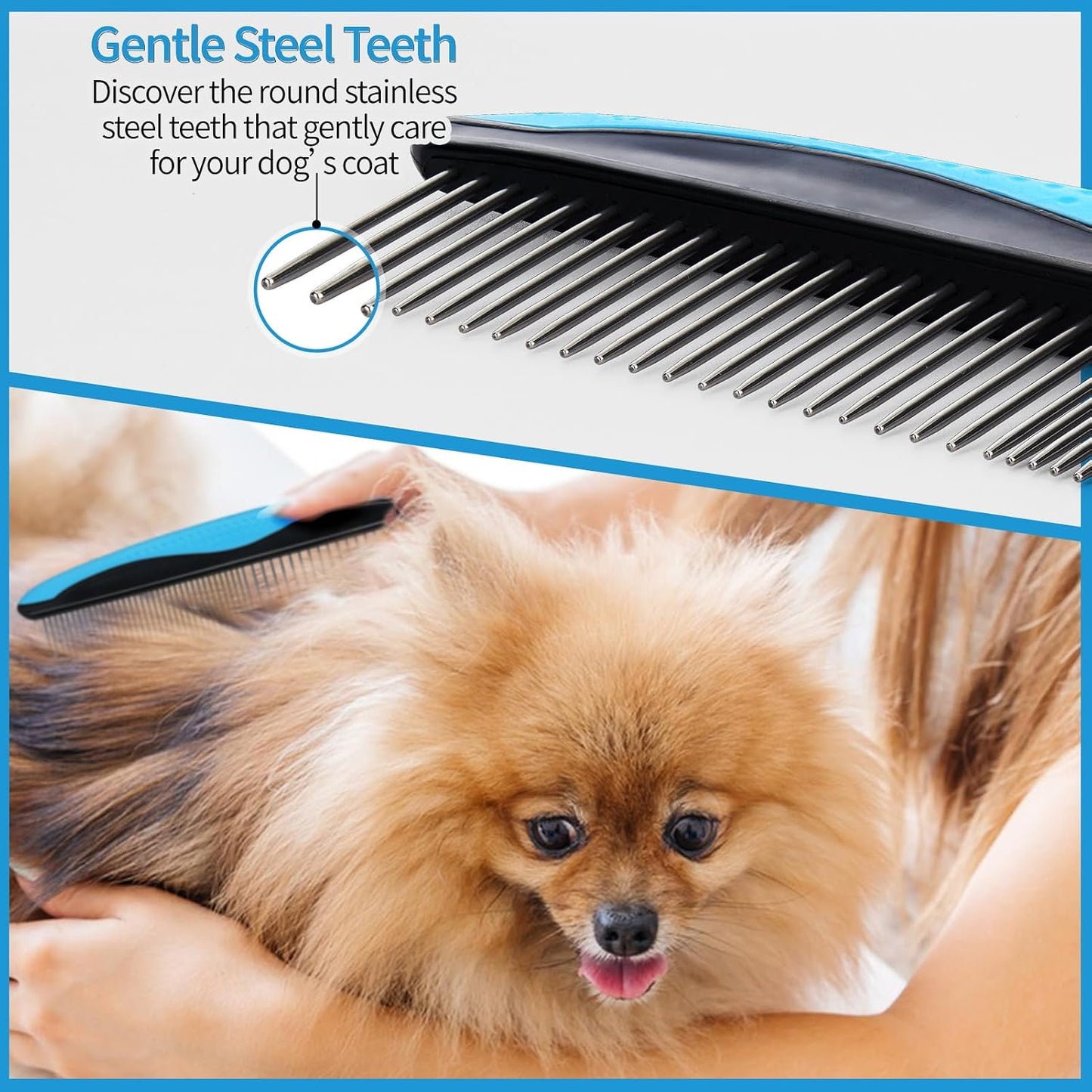 Dog Detangler Spray - Natural Leave-In Conditioner for Grooming | Lavender Scent, Includes Deshedding Brush & Metal Comb