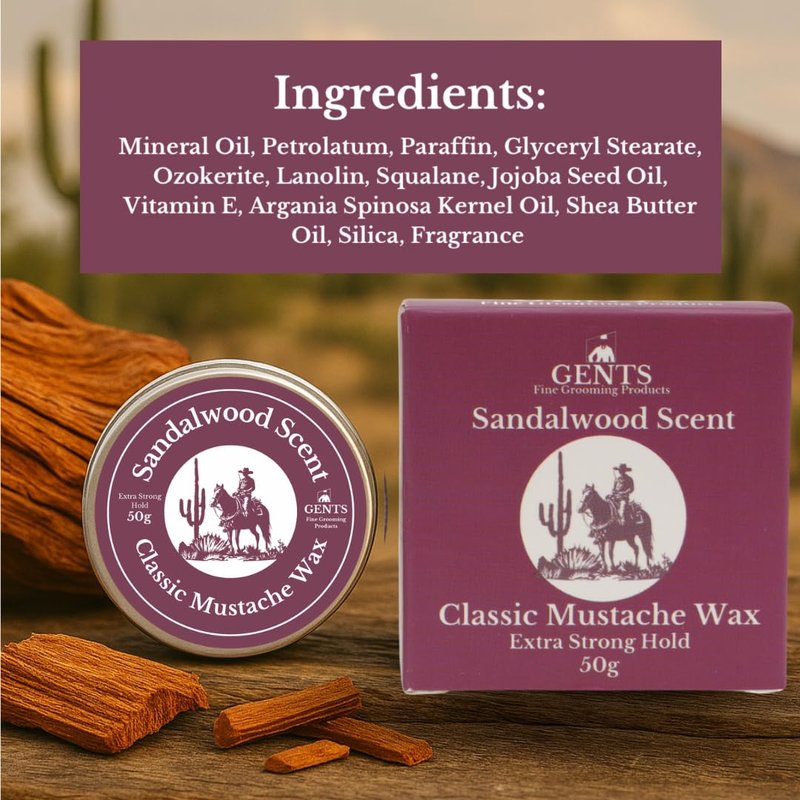 G.B.S Gents Strong Hold Sandalwood Mustache Wax, Easy Application, Restyleable, long lasting hold