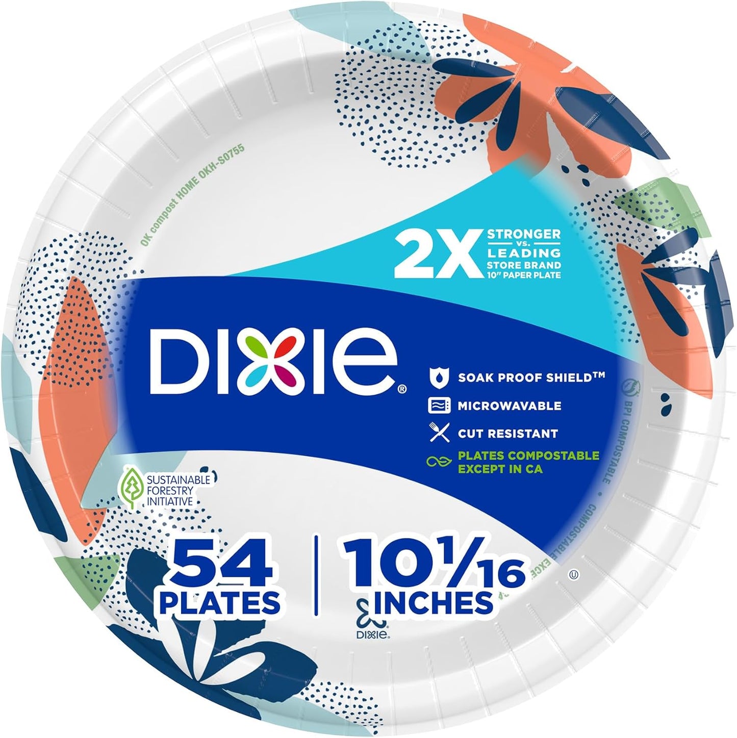 Dixie Paper Plates - Medium 8.5 Inch, 90 Count | Microwave-Safe, Soak-Proof & Cut Resistant Disposable Dinnerware