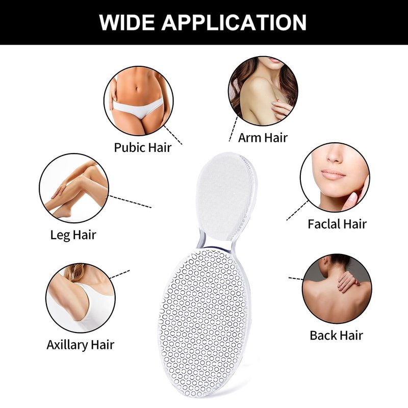 2 Pcs Crystal Hair Remover Professional Crystal Hair Eraser with Ergonomic Handle for Men Women, Back, Arms, Chest, Legs