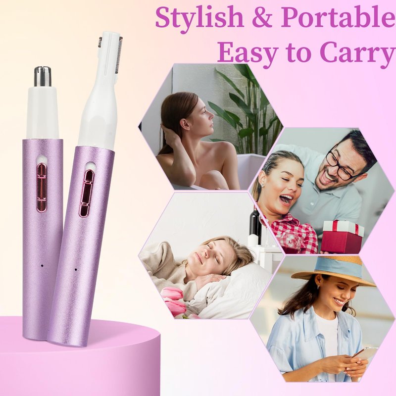 Mendaping 2026 Rechargeable Nose & Ear Hair Trimmer, Dual-Edge Blade Electric Clipper for Women Men, Facial & Eyebrow Hair Removal Tool, Powerful Motor, Painless, Easy to Clean (Multicolor)