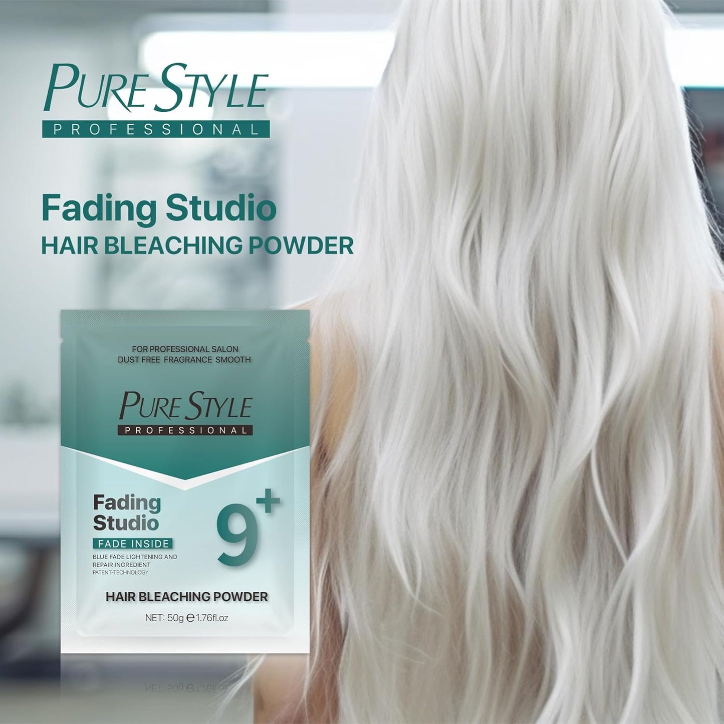 **Professional Ammonia-Free Hair Bleach Powder - 1000g Blue Fade Technology | Dust-Free, Gentle Formula**