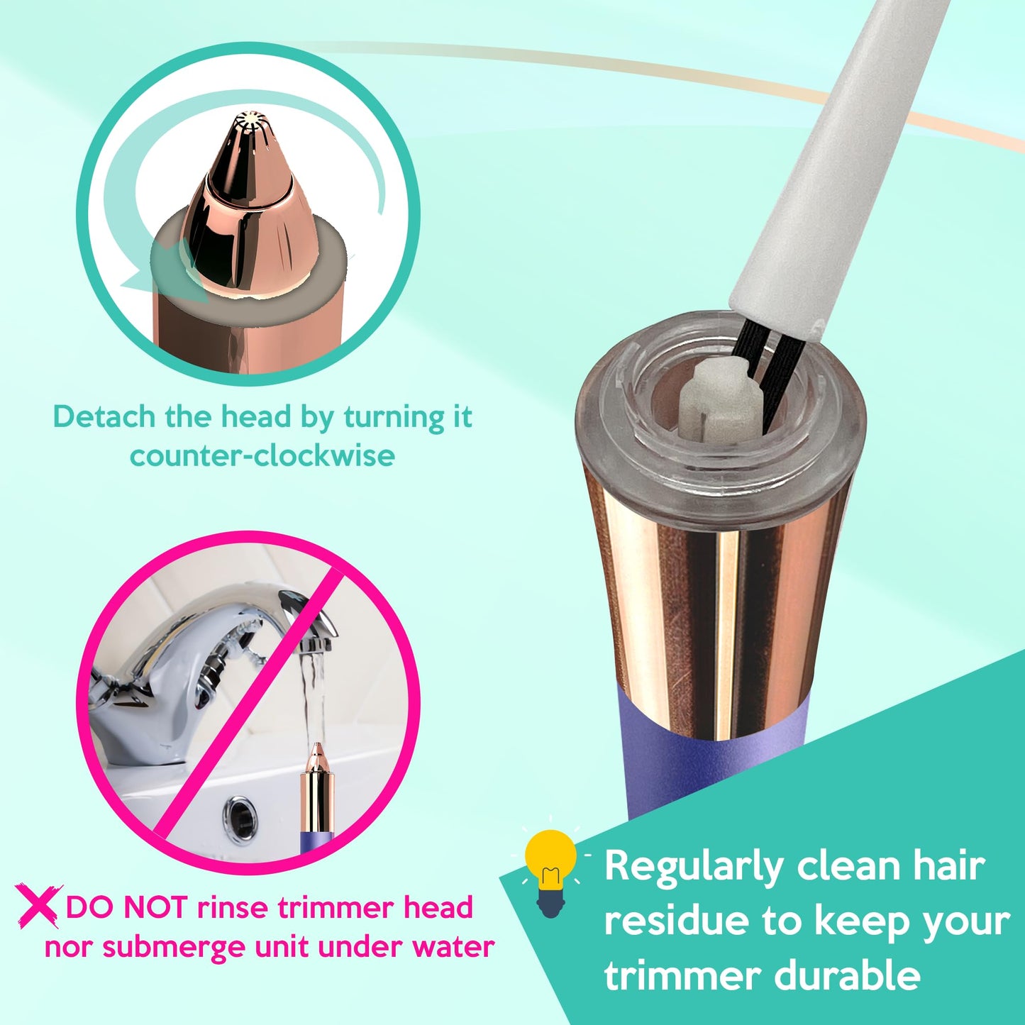 iMusthav Facial Hair Removal for Women, 2-in-1 Face Hair Remover & Eyebrow Trimmer, Painless Flawless Face Shaver with LED Light, Rechargeable Peach Fuzz Remover & Electric Eyebrow Razor for Women