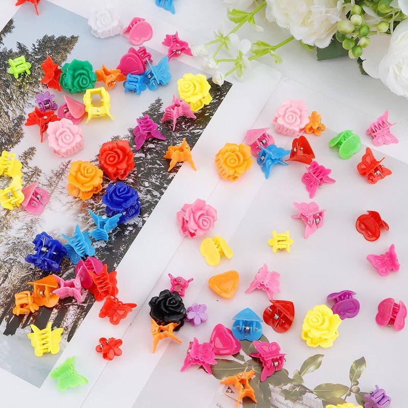 Mini Claw Hair Clips for Women - Colorful 200-Pack Rainbow Clips | Perfect for Thin Hair