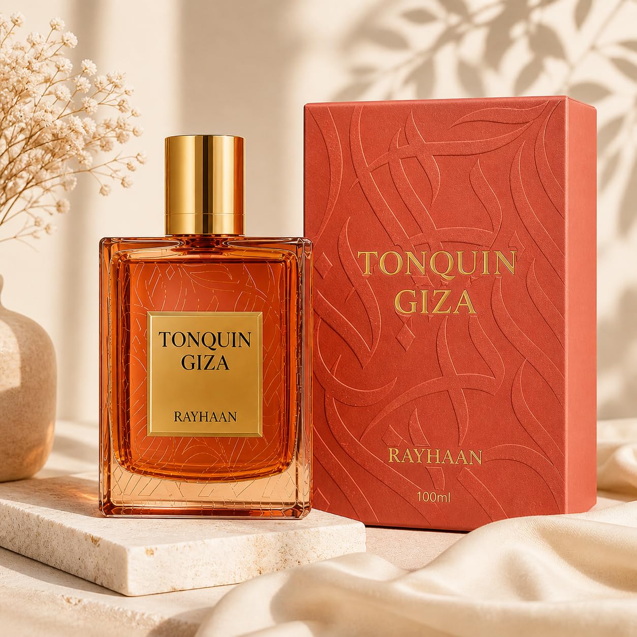 Rayhaan Tonquin Giza Eau de Parfum Spray - Gourmand Spicy Sweet Fragrance for Unisex | 3.4 Ounce / 100 ml