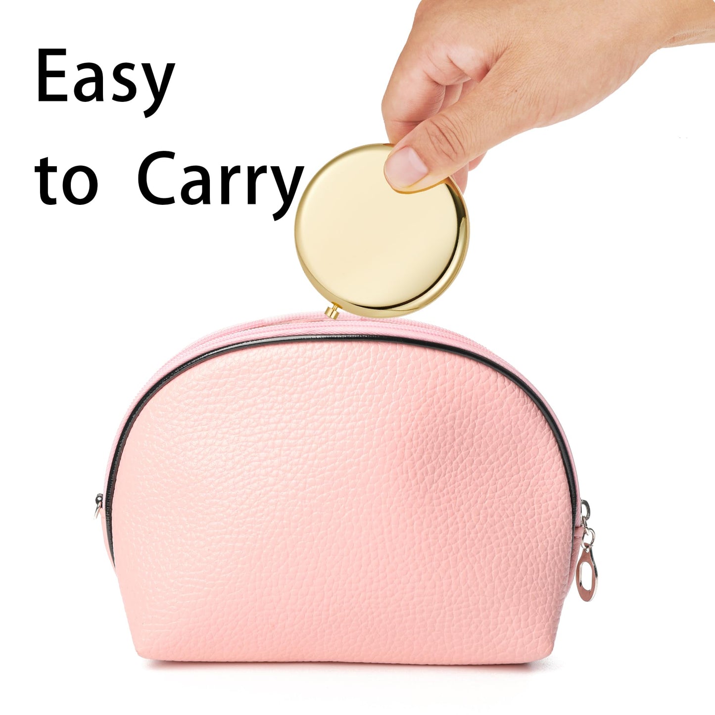 Daricano Compact Mirror for Purse, Metal Round Shell, Double-Sided 1X/2X Magnifying, Portable Travel Small Makeup Mirror, Mini Pocket Mirror, Gold,24 Packs