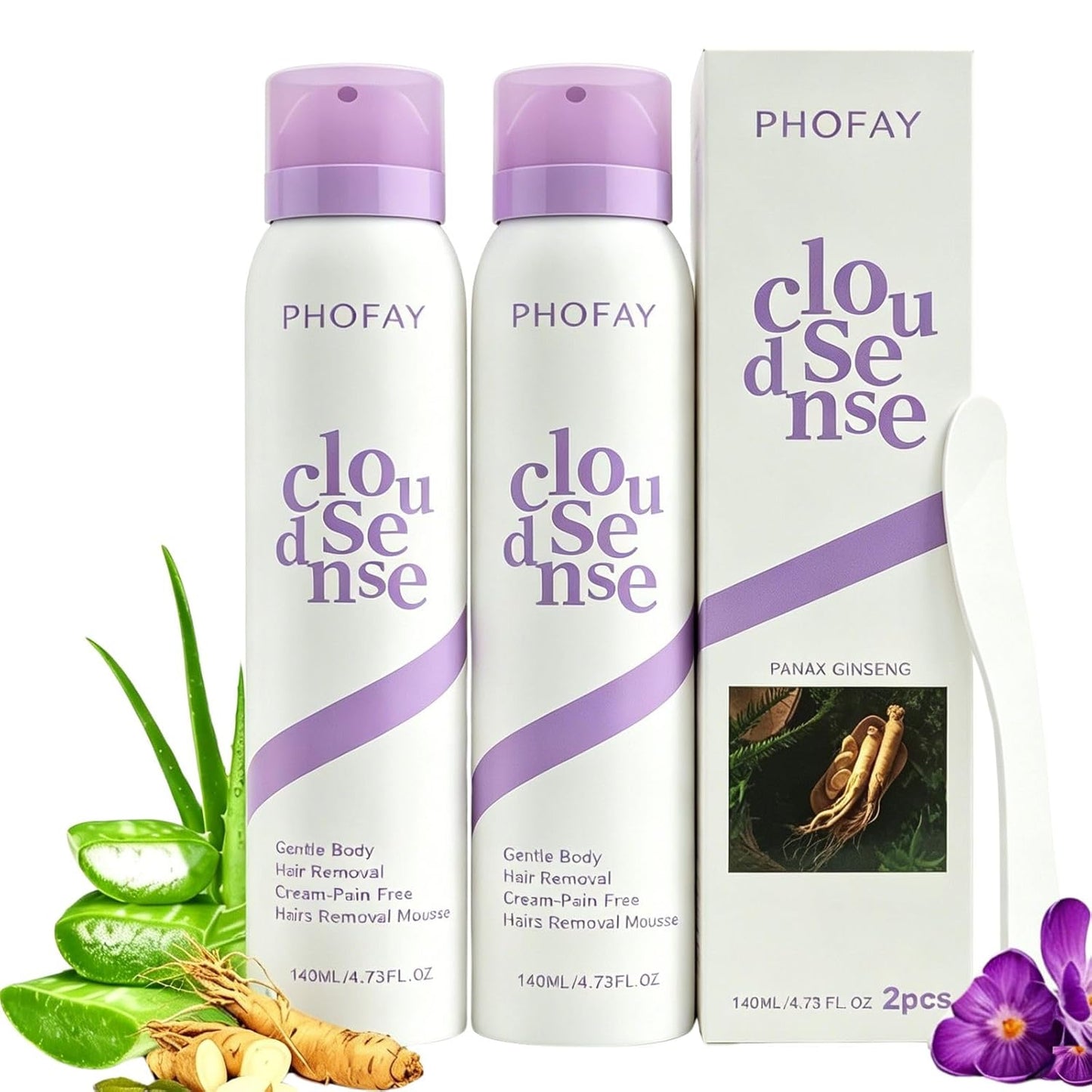 Smooth Hair Removal Spray for Sensitive Skin - Painless Depilatory Cream with Aloe & Hyaluronic Acid | 1PC