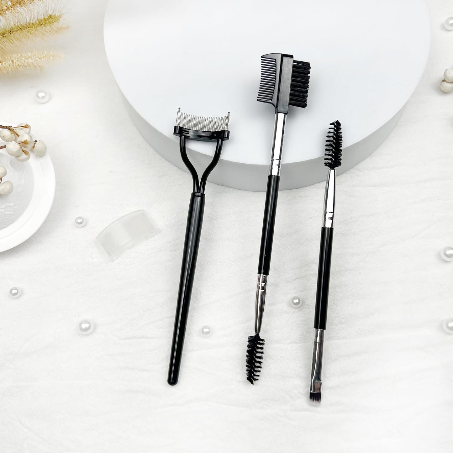 Eyebrow and Eyelash Tool Set of 3 - Lash Separator, Lash Spoolie, Brow Comb - Professional Eye Makeup Kit