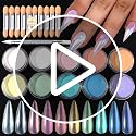 SUTOZMIWE 10 Colors Aurora Mermaid Pearl Chrome Nail Powder - Iridescent Aurora Effect
