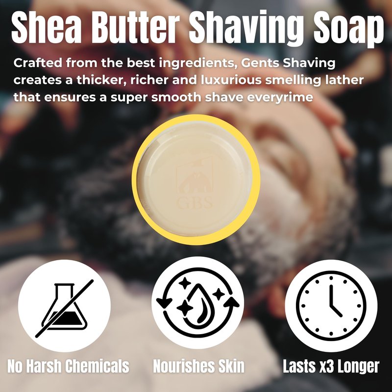 GENTS Men's Shaving Soap 97% All Natural Enriched With Shea Butter and Glycerin, Creates Rich Lather Form (6 Pack Variety)