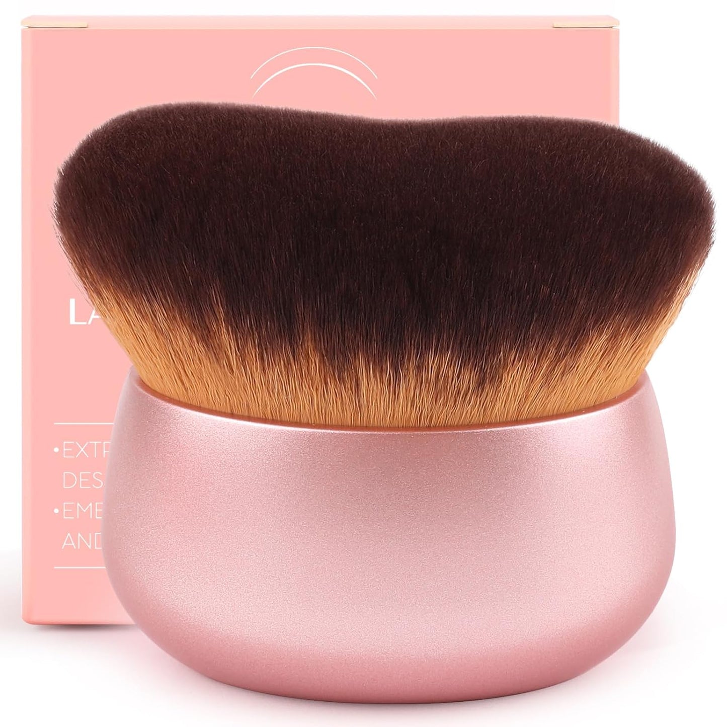 Self Tanner Kabuki Makeup Brush - Extra Large 75MM Ultra Soft Vegan Bristles for Body Makeup | Pink, Wet & Dry