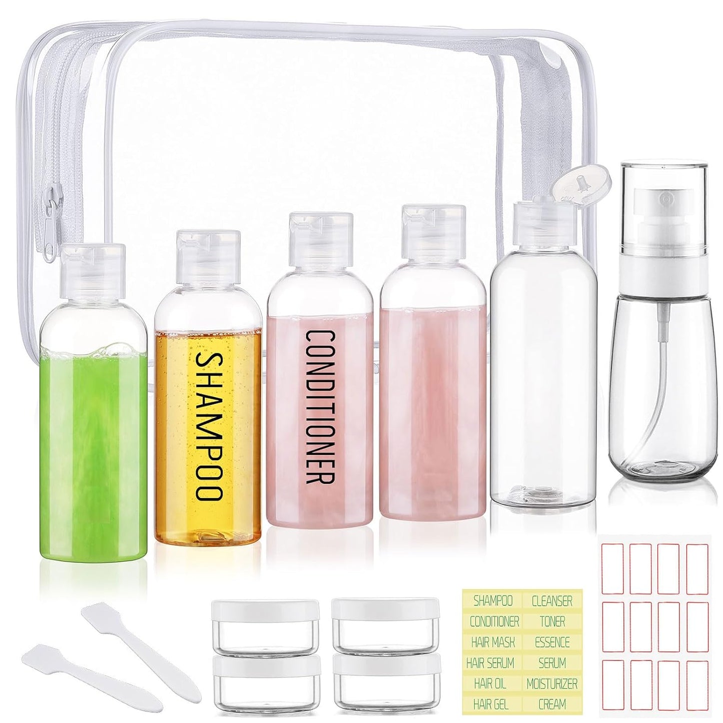 Travel Bottles for Toiletries - TSA Approved 10 Pack | Leak Proof 3.4oz Squeeze Containers - Brown