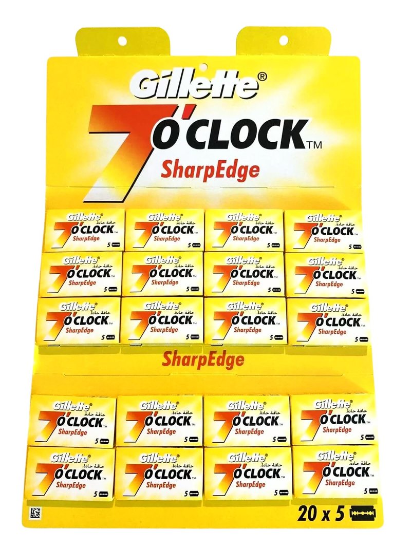 P&G Gillette 7 O Clock 100 Razor Blades, Yellow