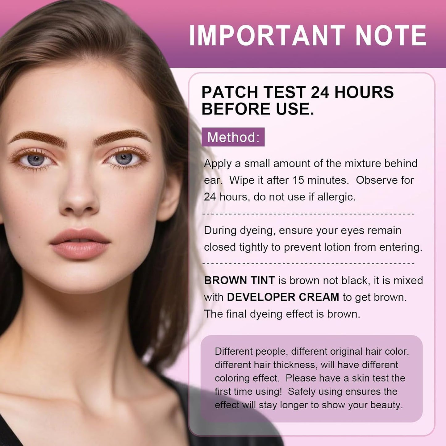WEILNELL Eyelash & Eyebrow Color Kit, Professional Instant Lash & Brow Color Kit, Easy to Use with Natural Results, DIY Hair Coloring Eye Brow & Eye Lash Set for Beginner Salon Beauty 7ml Light Brown