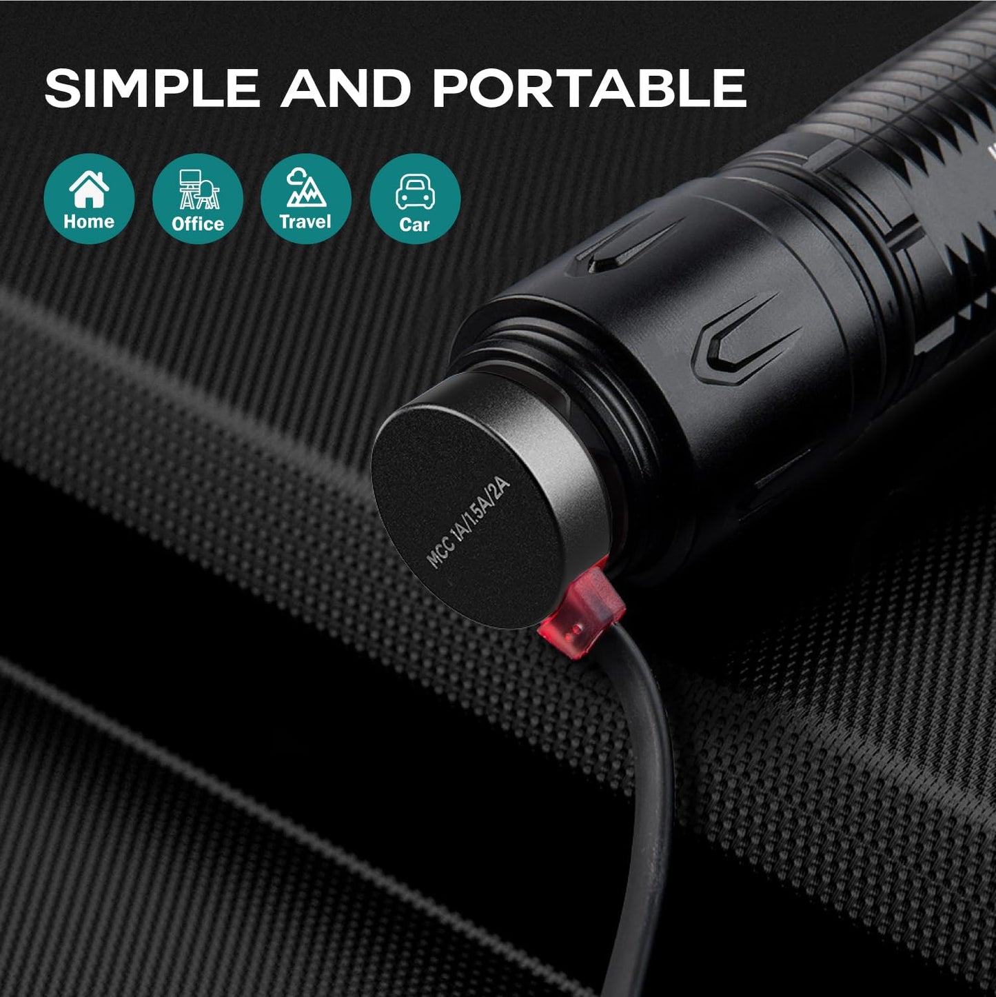 TUSITA MCC3 1A/1.5A/2A Magnetic Charger Compatible with Olight Flashlight Odin | Odin Mini | PL-Pro | Baton3 | Warrior Mini2 | Perun 2 | Seeker 3 pro | Warrior X3 3S | Baldr Pro R - 50CM