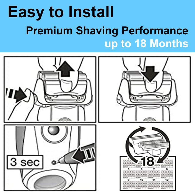 70S Series 7 Replacement Head for Braun Electric Foil Shaver, Compatible with Braun Series 7 790cc 760cc 750cc 720 799 797 (2 Pack)