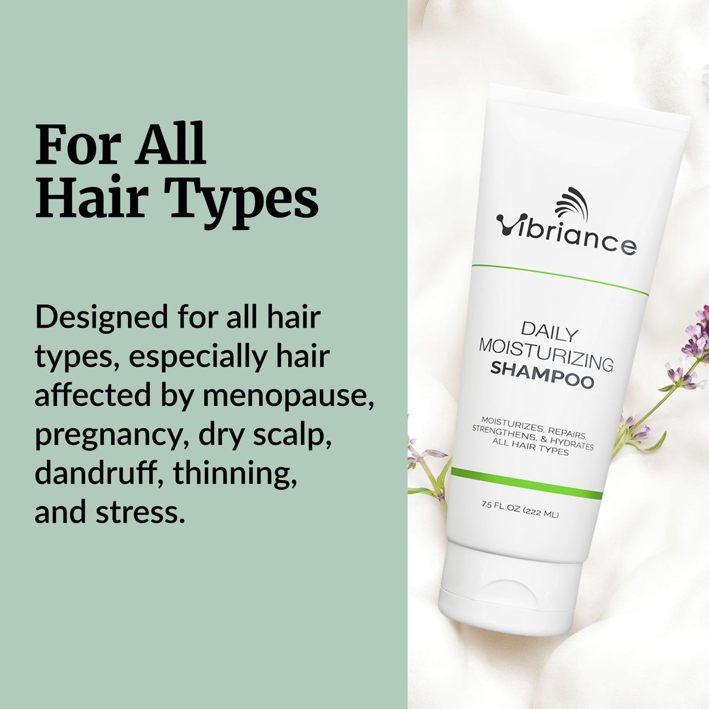 Vibriance Daily Moisturizing Shampoo - Strengthening Biotin for Aging Hair for Women and Men - Thinning Hair, Dry Scalp