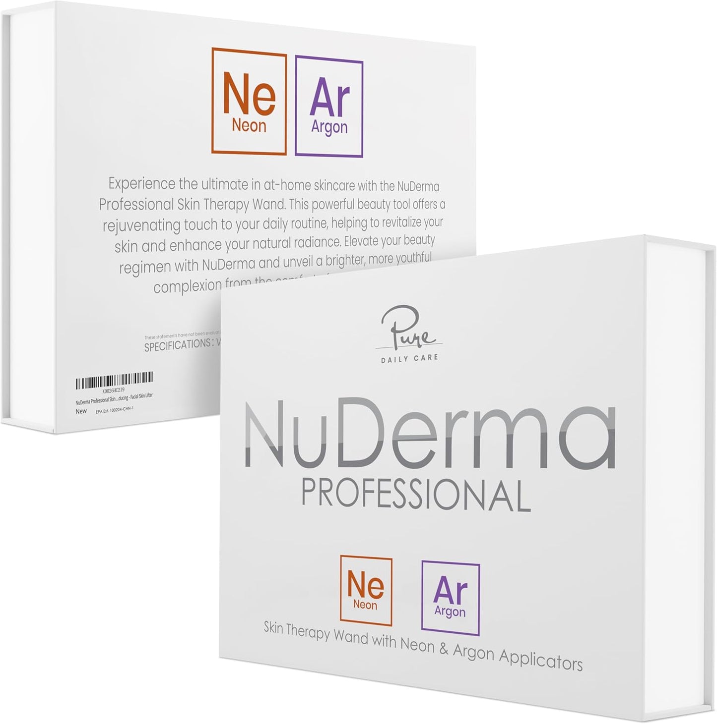 NuDerma Professional Skin Therapy Wand - Portable Skin Treatment Device with 6 Neon & Argon Wands | Firm, Clear, and Tighten Skin