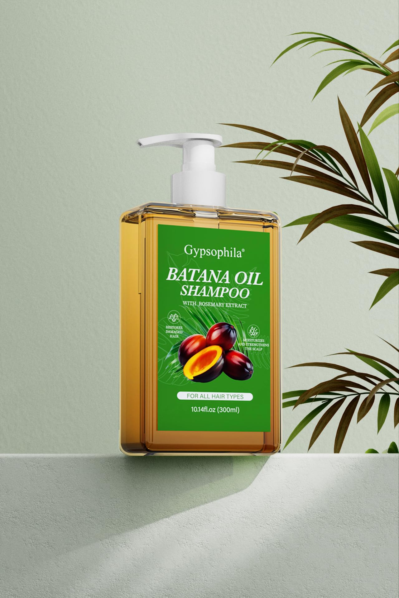 Gypsophila Batana Oil Shampoo,Rosemary Shampoo,Nourishing & Rejuvenating for Softness & Volume, Suitable for Men & Women, Reduces Hair Loss (10.14 fl oz)