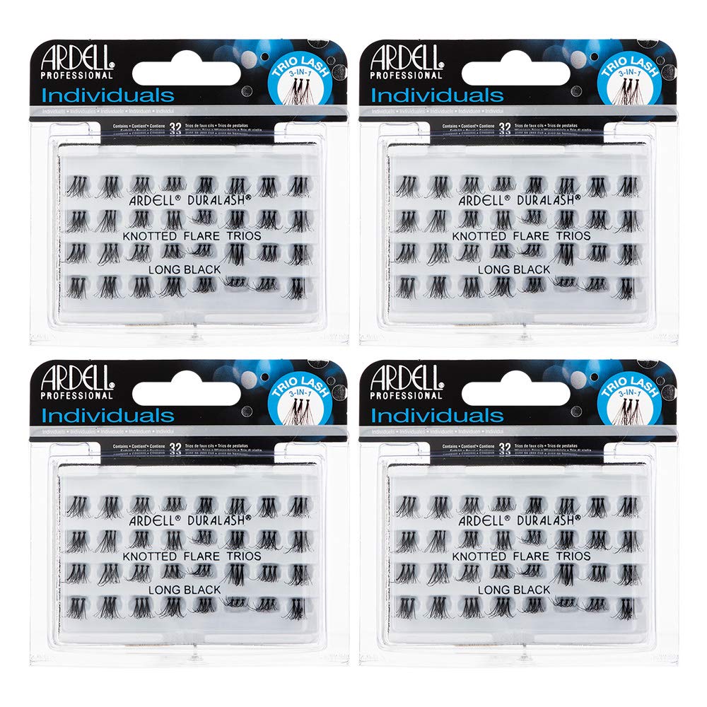 Cluster Lashes - Reusable DIY Lash Trios for Stunning Eyelash Extensions | Black, 4 Pack