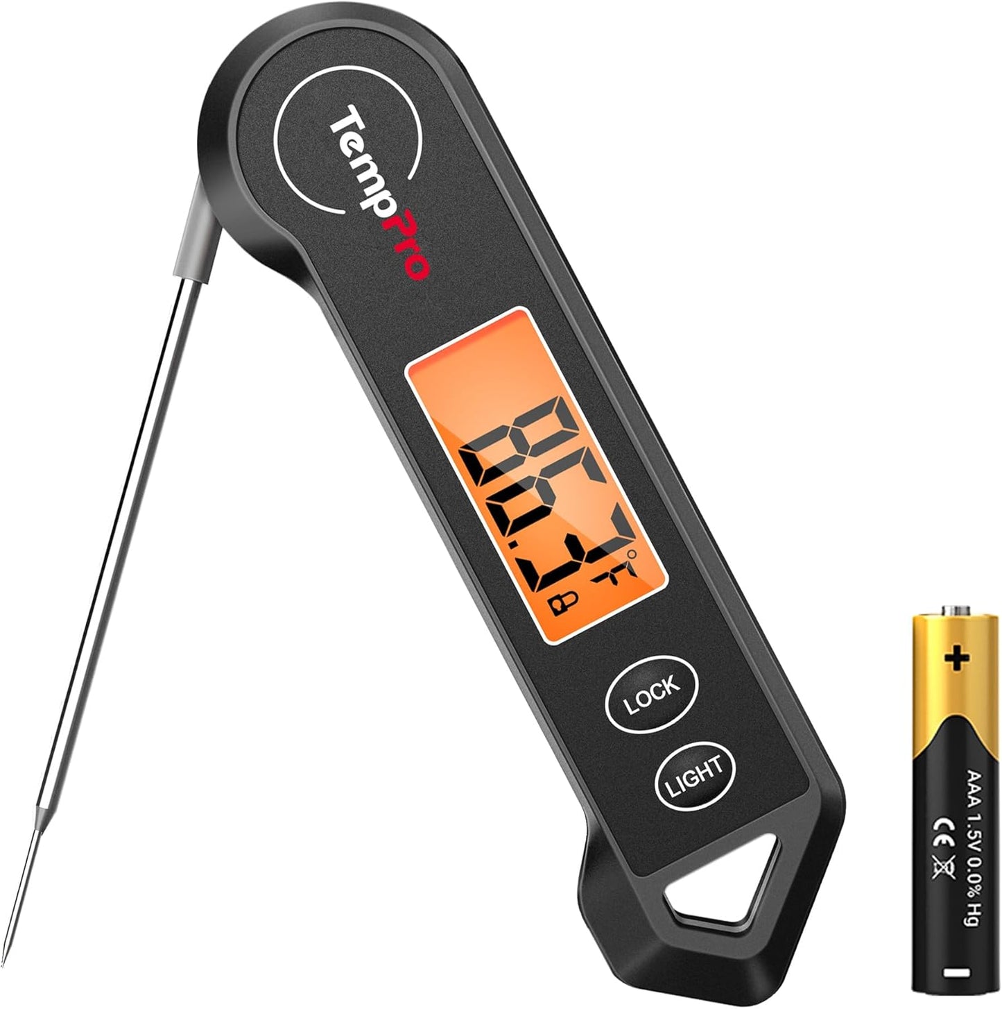 Digital Meat Thermometer - Instant Read 1 Sec Cooking Tool | Motion-Sensing BBQ & Frying Thermometer for Father's Day Gift