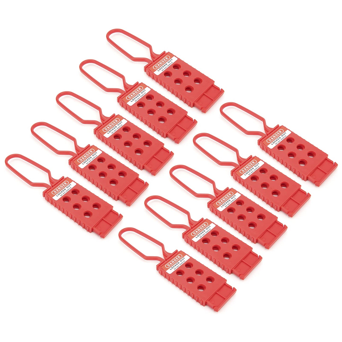 10pcs Safety Lockout Tag Hasp, 6‑Hole Insulating High‑Strength Nylon, Eliminating The Risk of Conductivity and, for Industrial Equipment Maintenance, Wholesale Business