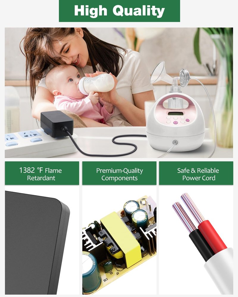 JOVNO Charger for Spectra Breast Pump 12V Power Supply Cord for Spectra S1 S2 SPS100 SPS200 S3 Pro 9 Plus Baby Breast Pump Suction Device