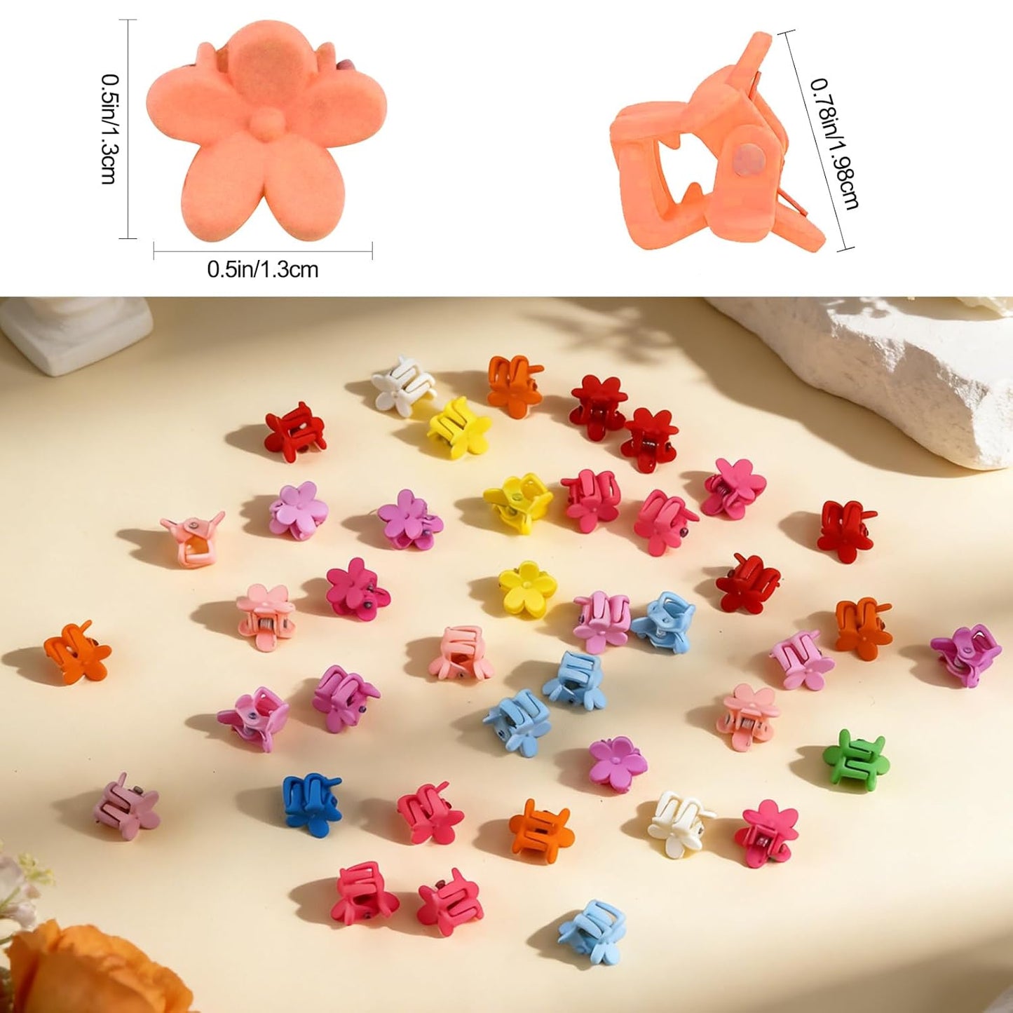 Mini Flower Hair Clips - 100Pcs Colorful Tiny Claw Clips for Women & Girls | Perfect for Short Hair & Gifts