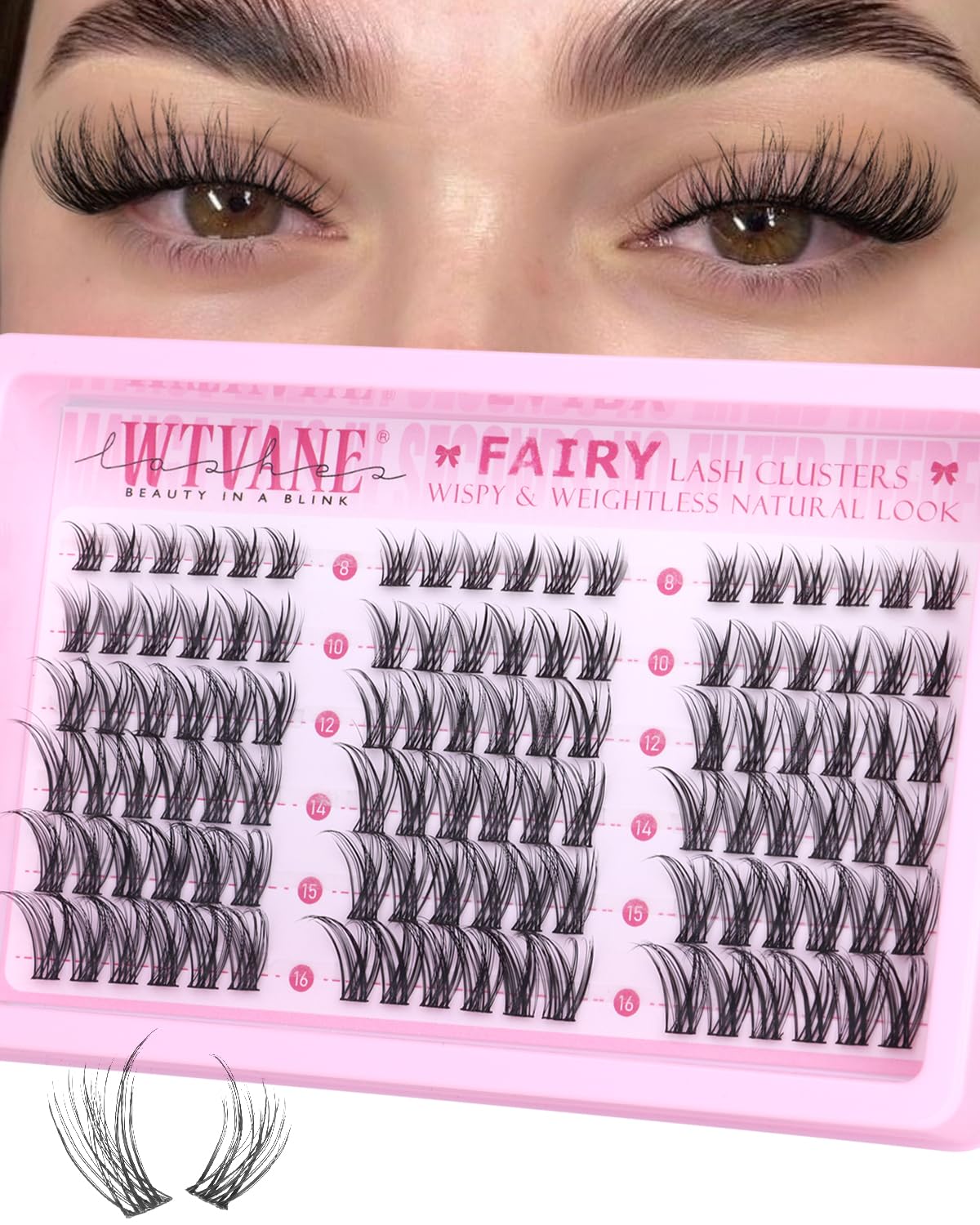 Brown Lash Clusters - Spiky 8-14mm Manga Eyelash Extensions | Wispy Bunny Individual Lashes