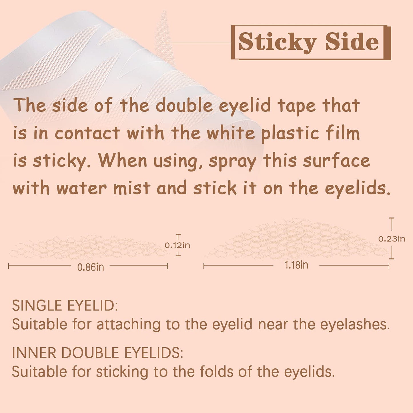 Waterproof Invisible Double Eyelid Tape - 120 Pieces Natural Fiber Eyelid Lifter Strips, Eye Lift Tape for Droopy Lids, Hooded Eyes