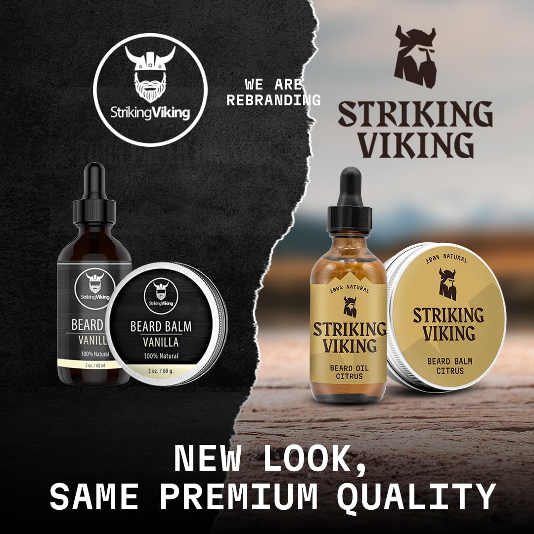 Striking Viking Beard Butter - Non Greasy Beard Butter for Men with Natural ingredients 4oz - Keep your Beard Hydrated & Refreshing with Beard Cream
