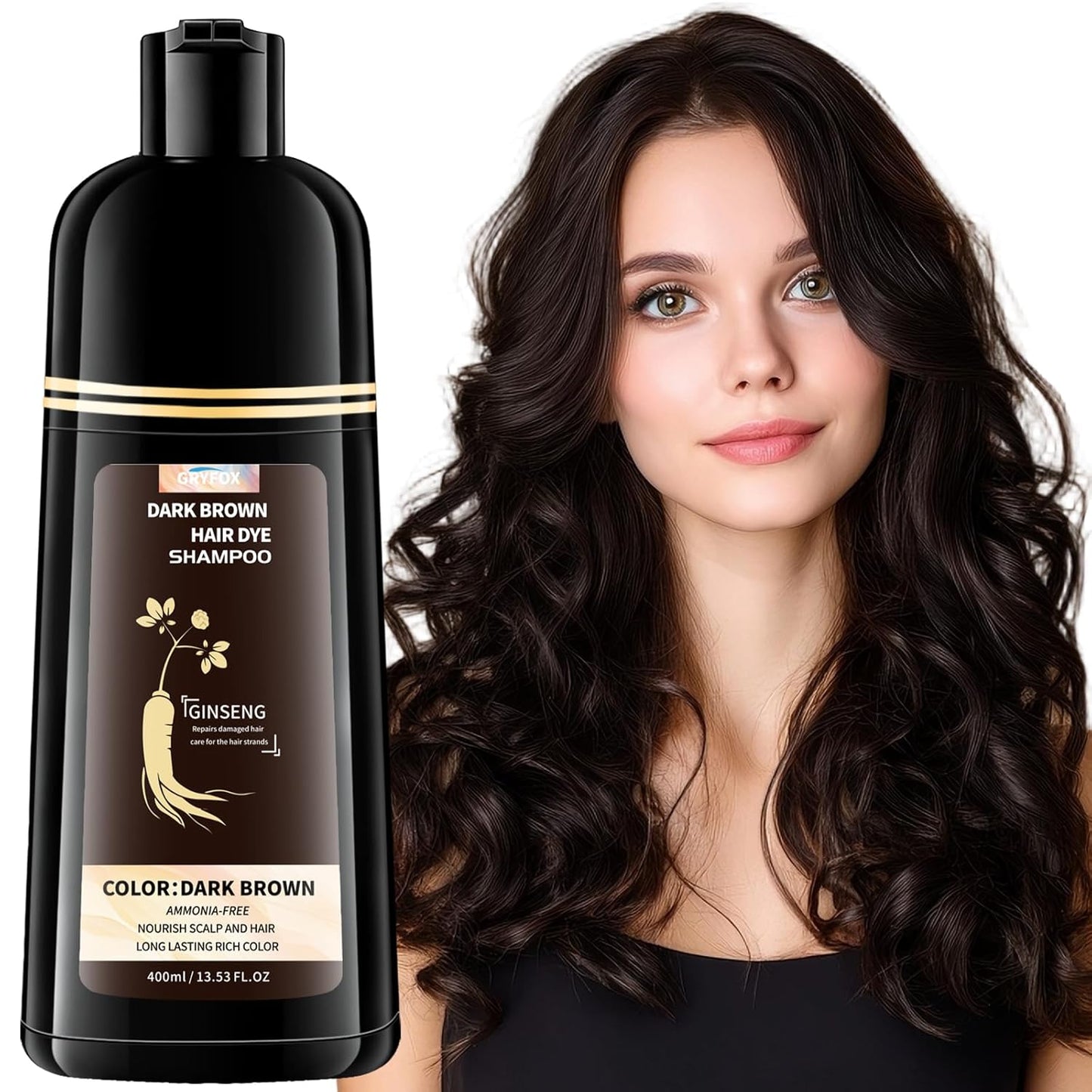 Black Hair Dye Shampoo - 3 in 1 Semi-Permanent Gray Coverage for Men & Women | Herbal Ingredients