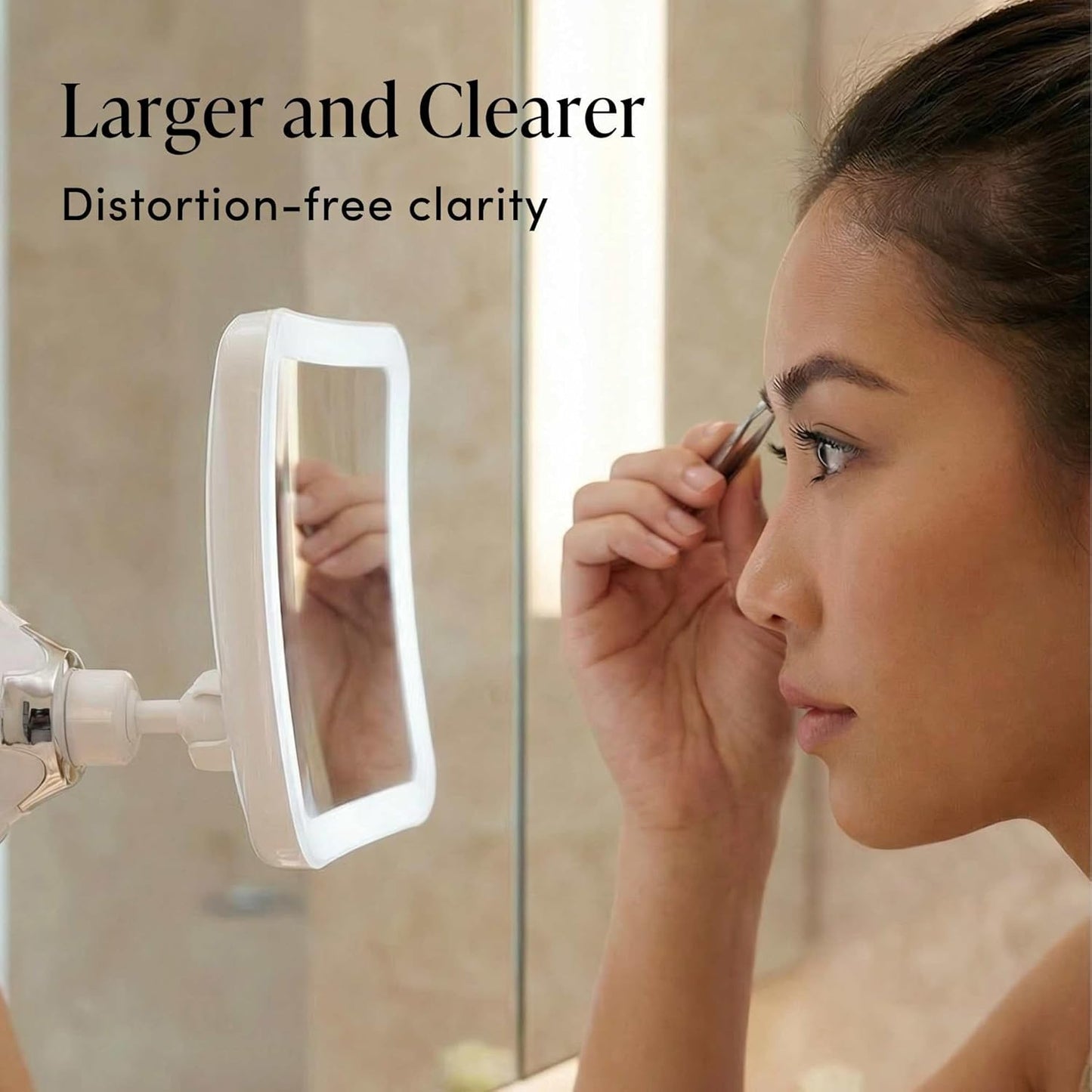Fancii 10X Magnifying Lighted Makeup Mirror - Compact Cordless Vanity Mirror | 6.5" Wide, 360° Rotation