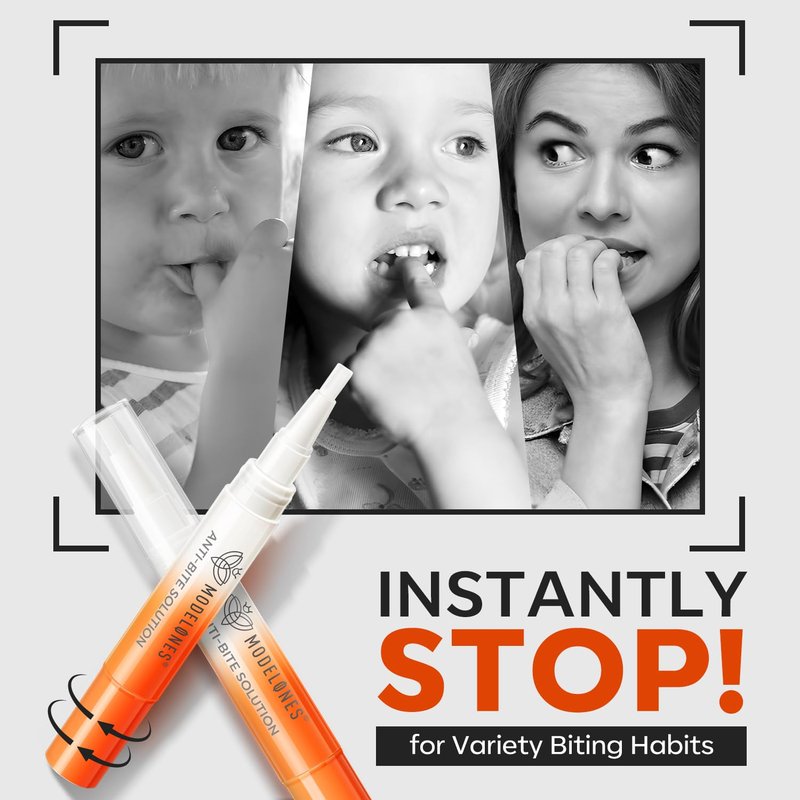 Modelones Nail Biting Prevention | Quick-Dry Bitter Nail Polish Pen for Kids & Adults - Safe Solution for Age 1+